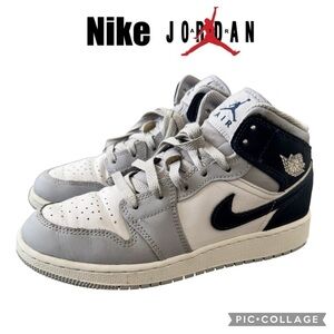 Nike Air Jordan  Mid blue gray white sneakers shoes size women 7 or Y5.5